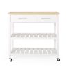 Enon Modern Kitchen Cart on Wheels White