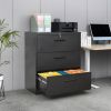 3 Drawer Lateral Filing Cabinet for Legal/Letter A4 Size; Large Deep Drawers Locked by Keys; Locking Wide File Cabinet for Home Office; Metal Steel