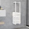 vidaXL Towel Rack White 9.8"x7.9"x37.4" Steel