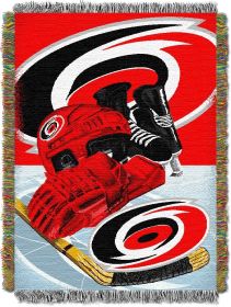 Hurricanes OFFICIAL NHL "Home Ice Advantage" Woven Tapestry Throw Blanket;  48" x 60"