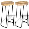 vidaXL Bar Stools 2 pcs Solid Mango Wood