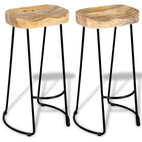 vidaXL Bar Stools 2 pcs Solid Mango Wood