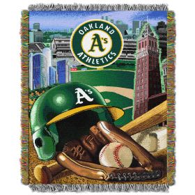 A's OFFICIAL Major League Baseball, "Home Field Advantage" 48"x 60" Woven Tapestry Throw by The Northwest Company