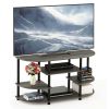 JAYA Simple Design No Tool TV Stand; Gray & Black