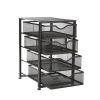 4 Drawer Rolling Cabinet; Utility Trolley; Multi-Purpose Trolley; Black