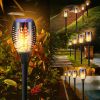 Solar Torch Lights; 48" Height Larger Solar Torches with Flickering Flames Outdoor Garden Indoor Decor - 4 Pack