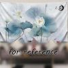 Chinese Painting Lotus Bedroom Tapestry TV Backdrop Wall Tapestry Living Room Tapestry Decoration, 39x51 inch