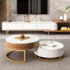 Modern Nesting Coffee Table Set With Sintered Stone Top;  Lift-top Coffee Table Set Of 2;  31.5"