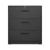 3 Drawer Lateral Filing Cabinet for Legal/Letter A4 Size; Large Deep Drawers Locked by Keys; Locking Wide File Cabinet for Home Office; Metal Steel