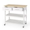 Enon Modern Kitchen Cart on Wheels White