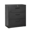 3 Drawer Lateral Filing Cabinet for Legal/Letter A4 Size; Large Deep Drawers Locked by Keys; Locking Wide File Cabinet for Home Office; Metal Steel