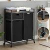 Laundry Basket;  Laundry Hamper with Drawer;  2 Laundry Sorter;  with 2 Bags;  1 Storage Rack;  (Rustic Brown; 28.15''L*13''W*35.8''H)