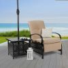 Outdoor Reclining Lounge Chair Automatic Adjustable Patio Lounge Sofa with Comfortable Cushion