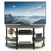 JAYA Simple Design No Tool TV Stand; Gray & Black