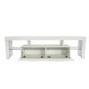 White morden TV Stand with LED Lights; high glossy front TV Cabinet; can be assembled in Lounge Room; Living Room or Bedroom; color:WHITE