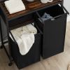 Laundry Basket;  Laundry Hamper with Drawer;  2 Laundry Sorter;  with 2 Bags;  1 Storage Rack;  (Rustic Brown; 28.15''L*13''W*35.8''H)