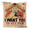 Chinese Style Wall Hanging Backdrop Tapestry Living Room Decor Backdrop Cloth Wall Art Tapestry,59x78 inch The God of Wealth