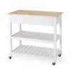 Enon Modern Kitchen Cart on Wheels White