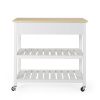 Enon Modern Kitchen Cart on Wheels White