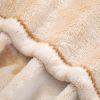 Back Printing Shaved Flannel Plush Blanket; Light Brown Stripe Blanket for Bed or Sofa; 60&quot; x 80&quot; (2 Pack Set of 2)