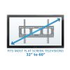 Fixed TV Wall Mount | Fits 32"-60" TVs | VESA 750 x 450 Max