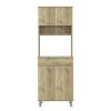 Santa Maria 1-Drawer 1-Shelf Area Pantry with Adjustable Metal Legs Light Oak