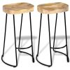 vidaXL Bar Stools 2 pcs Solid Mango Wood