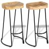 vidaXL Bar Stools 2 pcs Solid Mango Wood