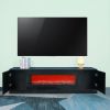 Living Room Furniture Modern Black Electric Fireplace TV Stand with Insert Fireplace;  without Remote and Timer