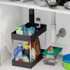 2-Tier Under Sink Shelf Organizer Space Saving Under Bathroom Sink Storage Rack w/ 4 Hooks