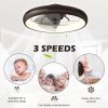 20 Inch Ceiling Fan with Lights Dimmable LED