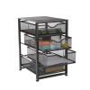 4 Drawer Rolling Cabinet; Utility Trolley; Multi-Purpose Trolley; Black