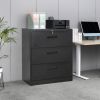 3 Drawer Lateral Filing Cabinet for Legal/Letter A4 Size; Large Deep Drawers Locked by Keys; Locking Wide File Cabinet for Home Office; Metal Steel