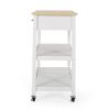 Enon Modern Kitchen Cart on Wheels White