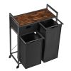 Laundry Basket;  Laundry Hamper with Drawer;  2 Laundry Sorter;  with 2 Bags;  1 Storage Rack;  (Rustic Brown; 28.15''L*13''W*35.8''H)