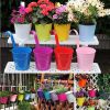 1.8lbs Colorful Metal Hanging Flower Pots with Drainage Hol