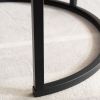 Modern Nesting coffee table; Black metal frame with marble color top-23.6'