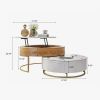 Modern Nesting Coffee Table Set With Sintered Stone Top;  Lift-top Coffee Table Set Of 2;  31.5"