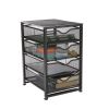 4 Drawer Rolling Cabinet; Utility Trolley; Multi-Purpose Trolley; Black