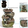 Indoor Calm 5 Step Rock Waterfall Waterfall Table Fountain with LED Lights - 14 Inch