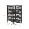 4 Drawer Rolling Cabinet; Utility Trolley; Multi-Purpose Trolley; Black