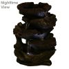 Indoor Calm 5 Step Rock Waterfall Waterfall Table Fountain with LED Lights - 14 Inch