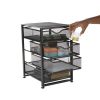 4 Drawer Rolling Cabinet; Utility Trolley; Multi-Purpose Trolley; Black