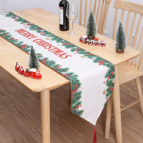 Holiday Party Christmas Table Flag Double Printing Snowman Table Mat (Color: Color F)