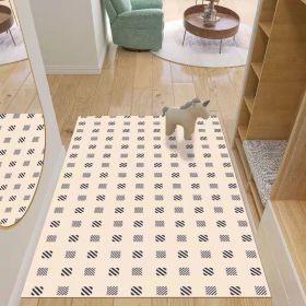 Simple Geometric Home Entrance Floor Mat Crystal Velvet Absorbent Non-slip Arched Rectangle Carpet Home Decoration Foot Mat Semi-circle Door Mat (Main Color: 07 Rectangle)