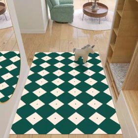 Simple Geometric Home Entrance Floor Mat Crystal Velvet Absorbent Non-slip Arched Rectangle Carpet Home Decoration Foot Mat Semi-circle Door Mat (Main Color: 01 Rectangle)