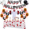 Halloween Bloody Hands Tablecloth Set Dimensional Ghost Balloon Set