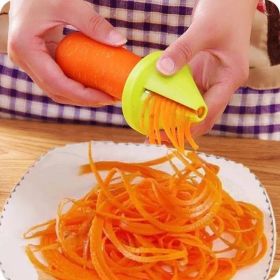 1pc Vegetable Fruit Multifunction Spiral Shredder Peeler Manual Potato Carrot Radish Rotating Grater Kitchen Accessories;  Kitchen Tools (Color: Green)