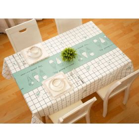 Nordic style ins net red grid table flag table cloth waterproof oil proof wash free table cloth tea table mat PEVA wholesale (colour: ice cream)