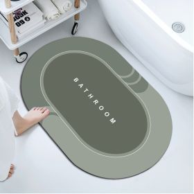 Soft diatom mud floor mat Bathroom water absorbing mat Door anti-skid mat Quick drying toilet doormat Toilet carpet (colour: green)